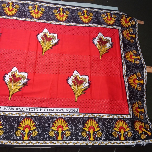 Urafiki Tanzania Khanga #529 60"x40" Penzi La Mama Kwa Mtoto Hutoka Kwa Mungu - Picture 2 of 16